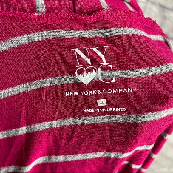New York & Company Striped Pink Cardigan - Picture 4 of 5